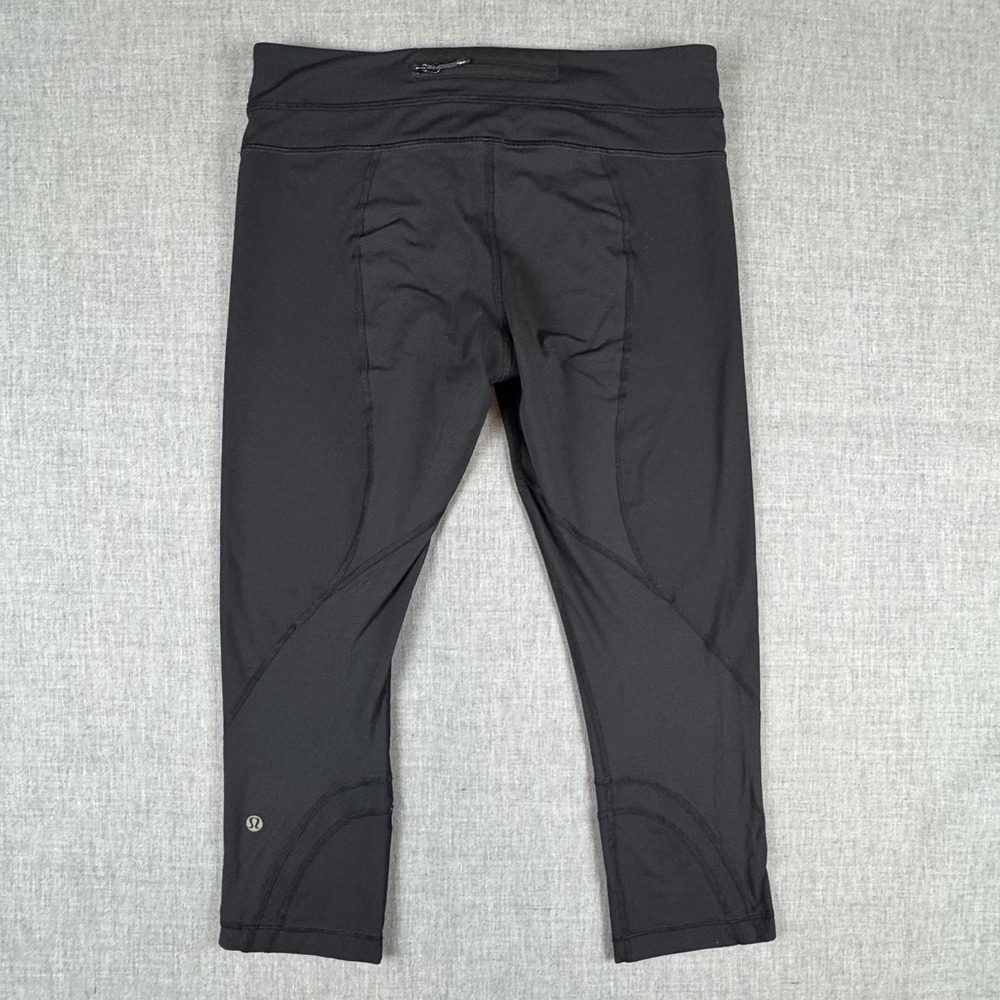 Lululemon Capri Leggings Womens Small Black Zip Pocket Running Yoga Athletic - Picture 2 of 9